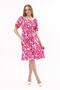 Apsen Women's Fuchsia Boat Neck Gathered Flounce Detailed Midi Summer Dress 4473/105 - 2