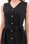 Apsen Women's Black Tie Detail V-Neck Button Sleeveless Dress 4320-95 - 7
