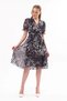 Apsen Women's Leopard Purple Patterned Double Breasted Collar Midi Chiffon Dress 4431-110 - 2