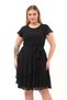 Apsen Women's Black Flywheel Detailed Midi Plus Size Chiffon Dress 4337-110 - 3