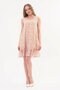 Apsen Women's Color Beige Gathered Detailed V-Neck Midi Length Printed Floral Chiffon Dress 4326/95 - 3