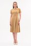 Apsen Women's Cmel Crew Neck Midi Length Crepe Dress 4442-110 - 2