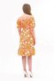 Apsen Women's Orange Boat Neck Gathered Flounce Detailed Midi Summer Dress 4473-105 - 7