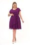 Apsen Women's Purple Flywheel Detailed Midi Plus Size Chiffon Dress 4337-110 - 3