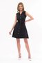 Apsen Women's Black Shirt Collar Buttoned Sleeveless Summer Short Dress 4330-95 - 6