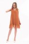 Apsen Women's Mustard Drawstring Detailed Midi Length Printed Chiffon Dress 4326-95 - 2
