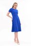 Apsen Women's Crew Neck Zippered Flared Short Sleeve Midi Crepe Dress 4442/110 - 3