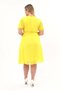 Apsen Women's Yellow Double Breasted Collar Belted Plus Size Midi Length Chiffon Dress 4255-110 - 5