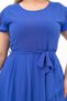 Apsen Women's Indigo Flywheel Detailed Midi Plus Size Chiffon Dress 4337-110 - 7
