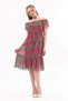 Apsen Women's Patterned Madonna Collar Midi Chiffon Dress 4448-115 - 2