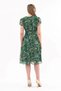 Apsen Women's Emerald Green Pattern Double Breasted Collar Midi Length Chiffon Dress 4445-110 - 8