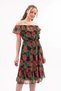 Apsen Women's Patterned Madonna Collar Midi Chiffon Dress 4448-115 - 5