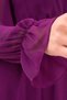 Apsen Women's Double Breasted Collar Belted Plus Size Long Sleeve Midi Length Chiffon Dress 4450/110 - 9