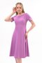 Apsen Women's Lilac Crew Neck Midi Dress 4442-110 - 6
