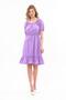 Apsen Women's Lilac Elastic Waist Tery Cotton Dress 4367-95 - 7
