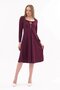 Apsen Women's Plum Chest Tie Detailed Long Sleeve Seasonal Midi Length Dress 4421-110