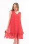 Apsen Women's Pomegranate Blossom Drawstring Detailed Midi Length Printed Chiffon Dress 4326-95 - 6