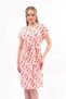 Apsen Women's Salmon Belted Crew Neck Off-Shoulder Midi Dress4443-105 - 6