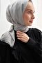 Vence Double-Sided Geometric Pattern Silk Shawl Light Gray