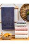 Buldan Üretim Dowry Jacquard Mira Velvet 6-Piece Hand/Face Towel I 50X90