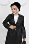 Leather Trench Coat Black 4953 - 2