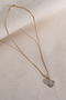 Stone Flower Figure Gold Color Necklace