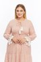 Striped Muslin Lace Detailed Dress Red - 3