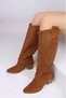 Ptc Away Women's Western Cowboy Heeled Summer Boots-Brown - 4