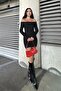 Madonna Collar Shardoned Knitting Short Dress - 4