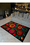 Kemal Collection Multicolored Floral Flower Figures Patterned Woven Base Modern Decorative Carpet 11 - 2