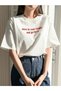 Women's White Zero Printed Oversize T-Shirt - 3
