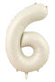 6 Year Old Themed Birthday Balloon Set in Retro Beige and Brown Tones - 2