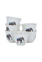 Al Saif Gallery porcelain Arabic coffee cups set, 6 pieces, elephant pattern - white