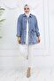 Stone Embroidered Pocket Denim Jacket Blue 7902 - 4
