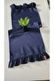 Cemre Runner 2-Sided Ruffled Vintage Runner Coverlet Navy Blue 40X110