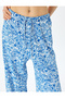 Lace-Up Waist Wide Leg Patterned Trousers Bürümcük - 5