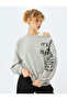 Raised Off-The-Shoulder Boat Neck Printed Oversize Sweatshirt - 2