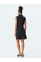 Slim Fit Half Zip Sleeveless Mini Polo Neck Dress - 4