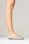 Kamila Women's Genuine Leather Ballet Flats Gray Hand Knitted - 3