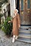 Women's Double Breasted Fleece Cashew Coat / M0108 - Tan - 3