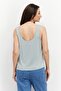 Women U-Neck Sleeveless Solid Crop Tank Top, Slate Grey - 3