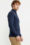 Woolen Stand Collar Zippered Pocket Knitwear Coat - Navy Blue - 4