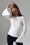 Beja Women's Soft Touch Bell (Spanish) Sleeves Boat Neck Blouse & Top - Ecru - 5
