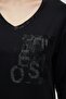Letter Garnished Stone Printed Three Quarter T-Shirt - 4