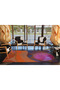 Round Dyed Patterned Woven Base and Washable Carpet Miravip9438 - 3