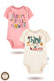 2-Piece 100% Cotton Organic Printed Snap Fastener Baby Bodysuit