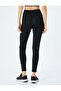 Slim Fit Sports Leggings with High Waist Stitching Detail - 4