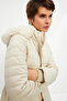 Beige Quilted Hooded Coat - 6