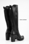 Women's Daen Black Genuine Leather Heeled Boots - 4