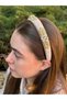 Bym2023 Handmade Ecru Embroidered Women's Hair Crown Evening Dress Henna Engagement Hair Accessory - 5